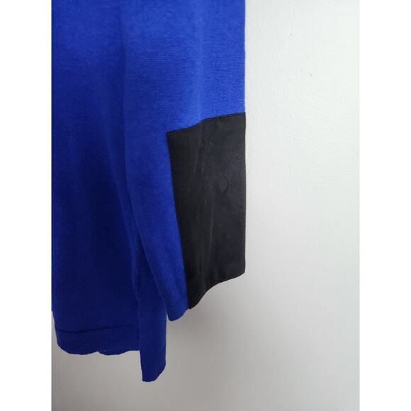 Tyler Boe Color Block Tunic Sweater sz S blue/black Careerwear Lagenlook Cowl - Picture 2 of 8
